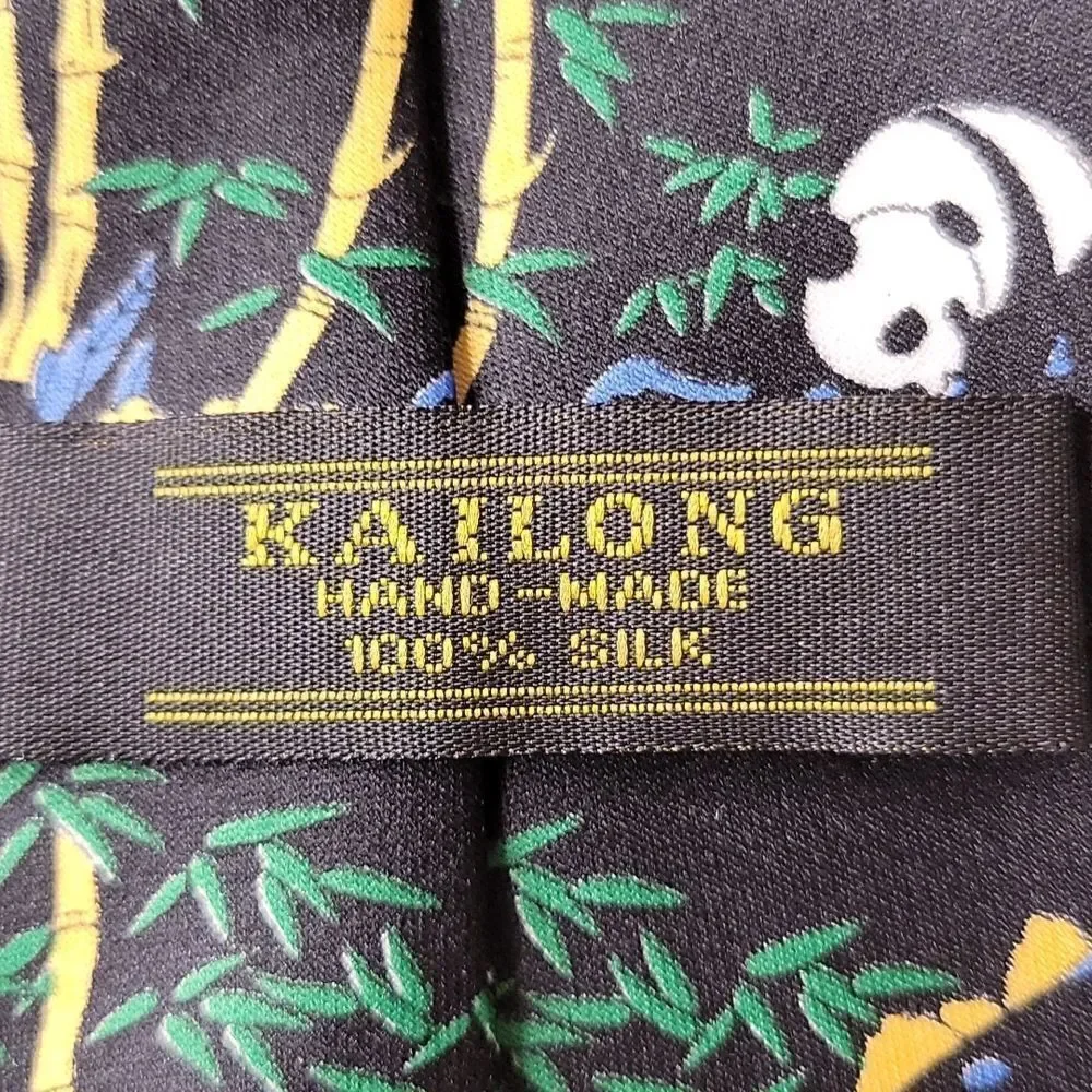 Kailong. Men's Unique Tie. Hand-made. 100% Silk. OSFA. EUC